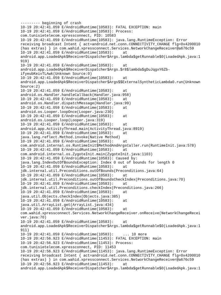 Android Runtime Exception Log Analysis | PDF | Embedded Linux ...