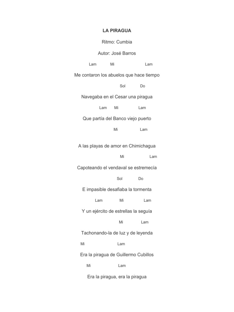 Letras de Cumbia y Folclore Colombiano | PDF