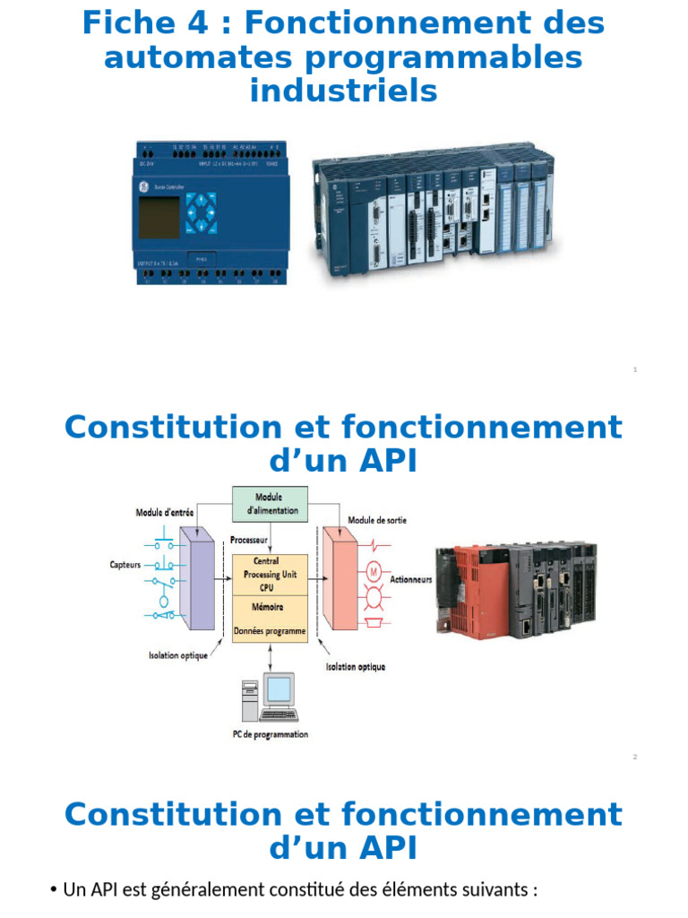 Fonctionnement des Automates Programmables | PDF | Automate ...