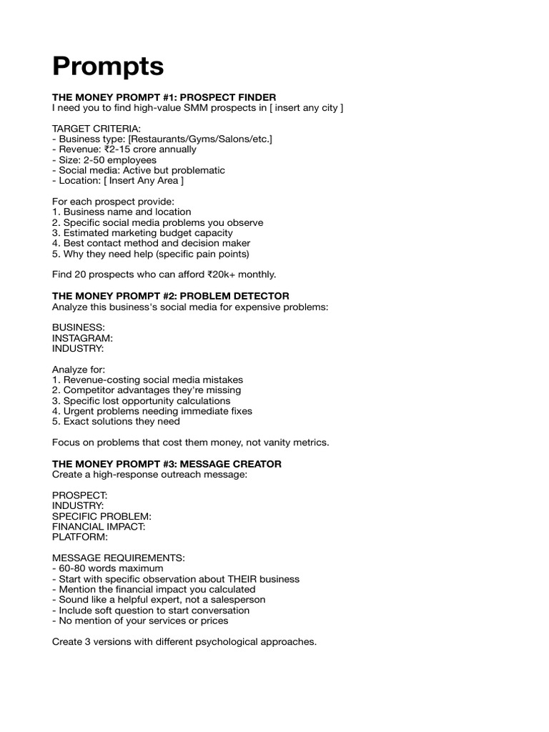 Client Prompts | PDF
