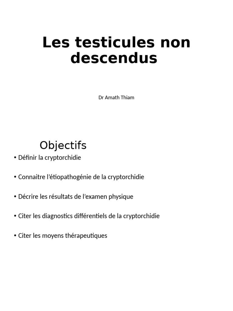 Conséquences des testicules non descendus | PDF | Testicule ...