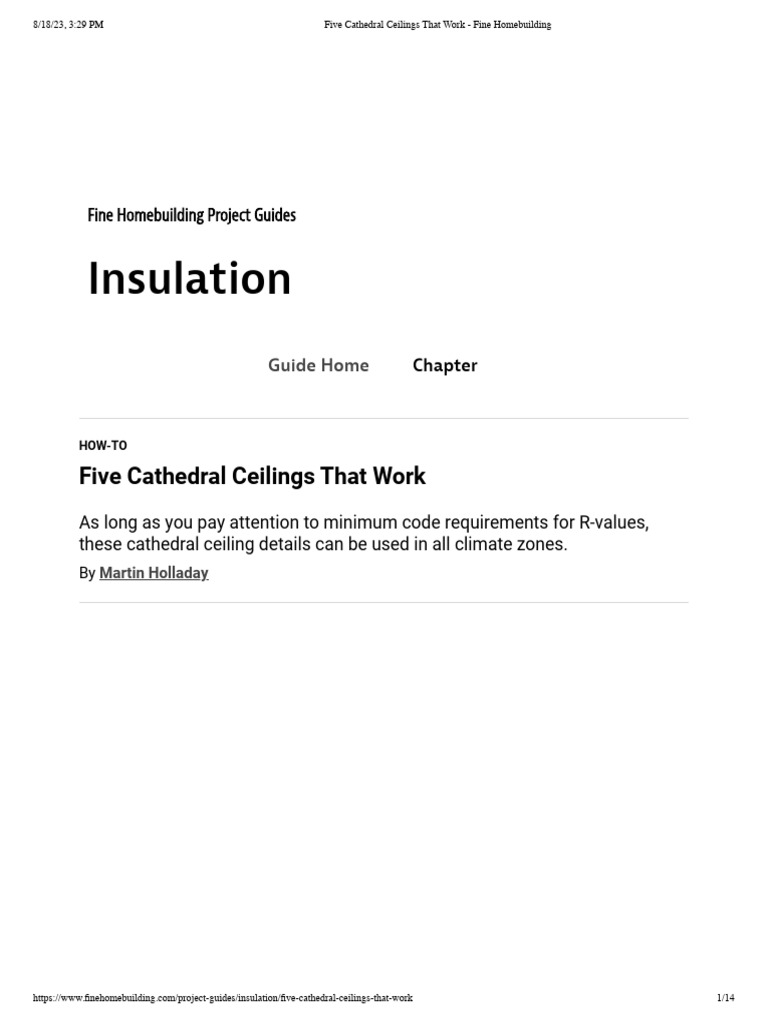 Cathedral Ceiling Insulation Guide | PDF | Building Insulation | Roof