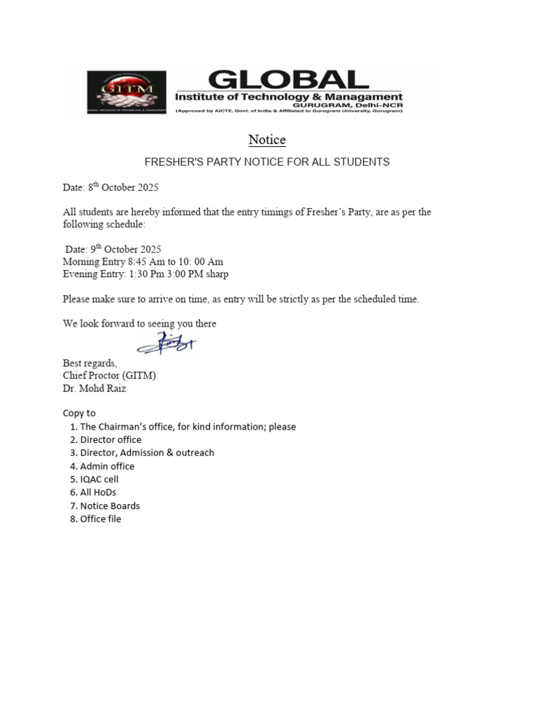 Notice For Entry | PDF