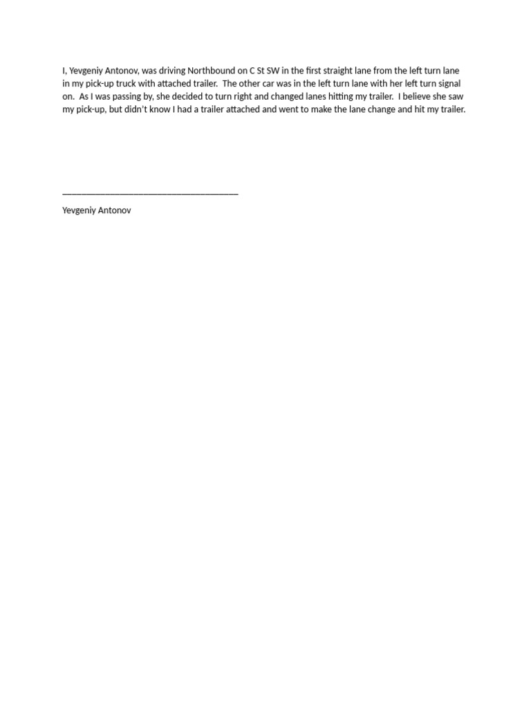 Driver's Statement | PDF