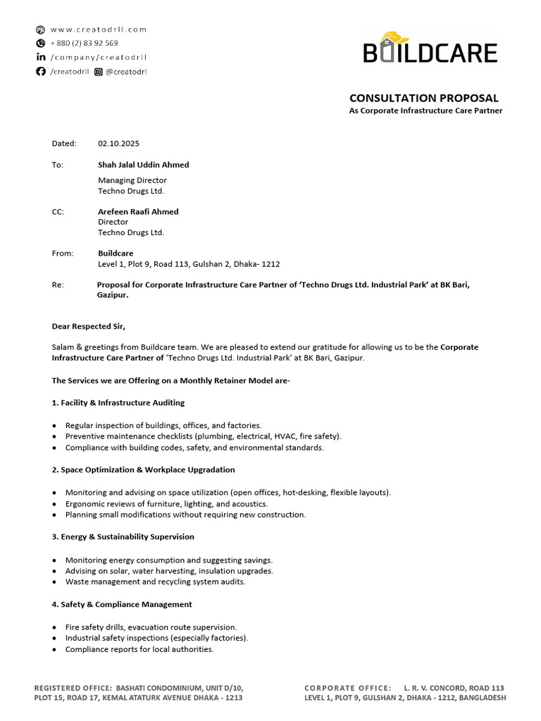 Corporate Infrastructure Care Proposal | PDF | Building Automation ...