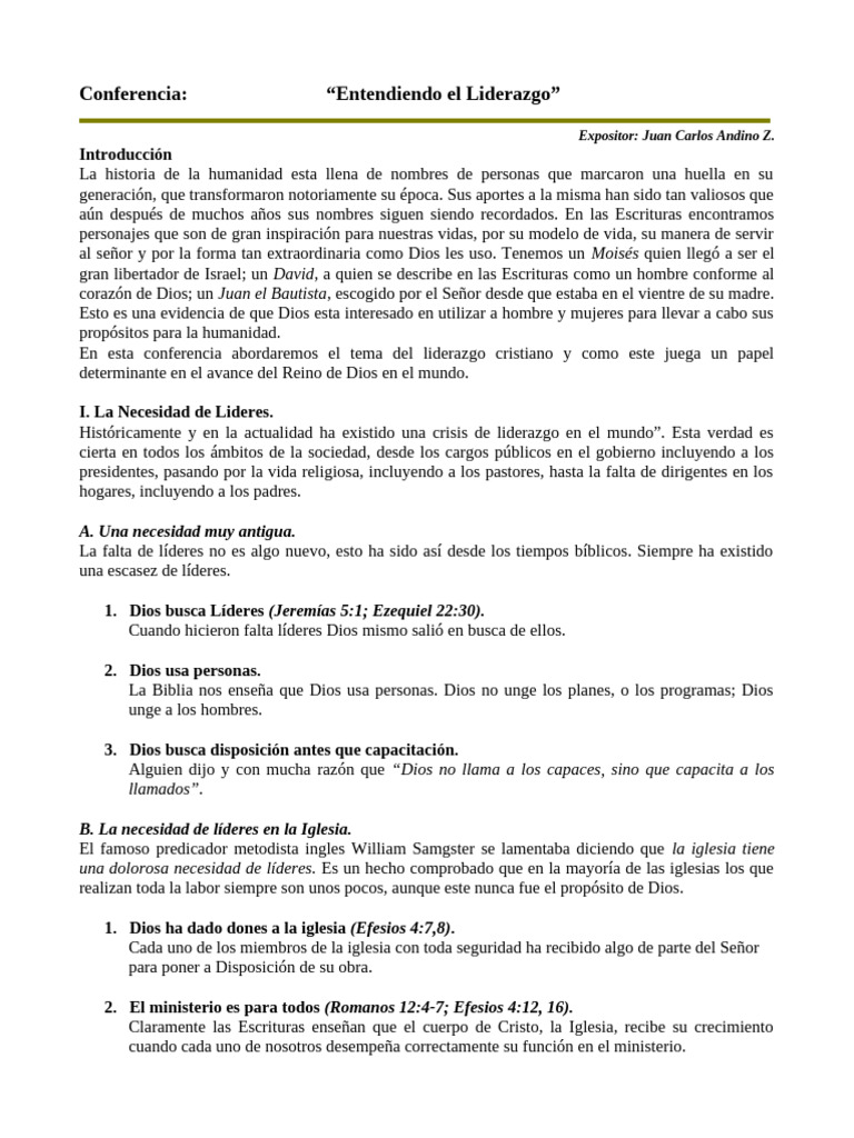 Liderazgo Cristiano: Claves y Necesidades | PDF | Liderazgo | Iglesia ...