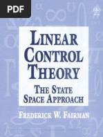 Linear Control Theory - The State Space Approach Frederick Walker Fairman