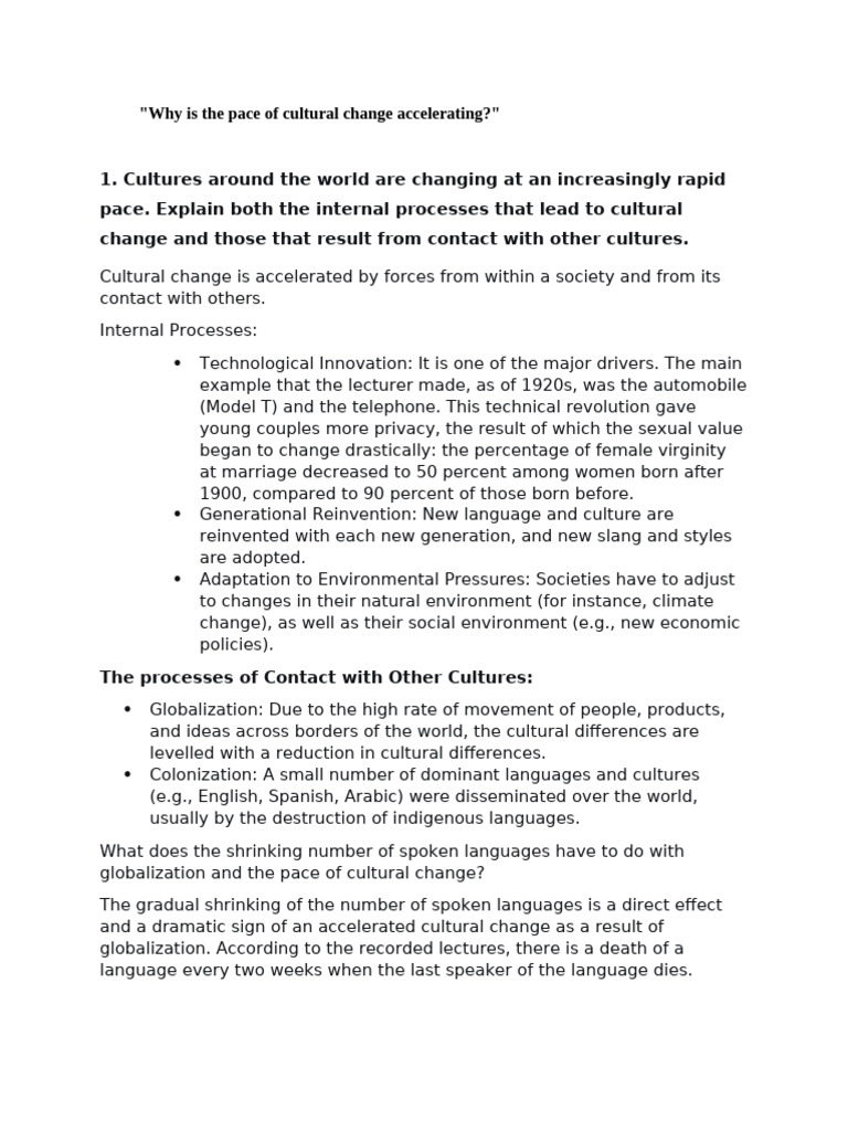 Accelerating Cultural Change Explained | PDF | Linguistics | Human ...