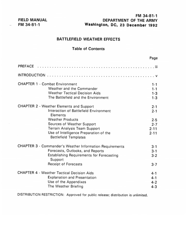 Weather Impact on Army Operations Guide | PDF | Twilight | Fog