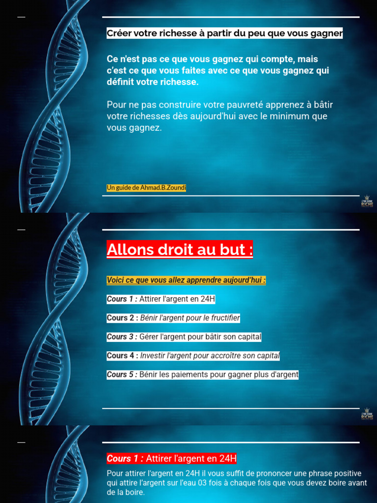 Créer de la richesse avec peu d'argent | PDF | Capital (Économie) | Épargne