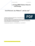 The Economics of Using PHEV Battery Packs for Grid Storage 2009