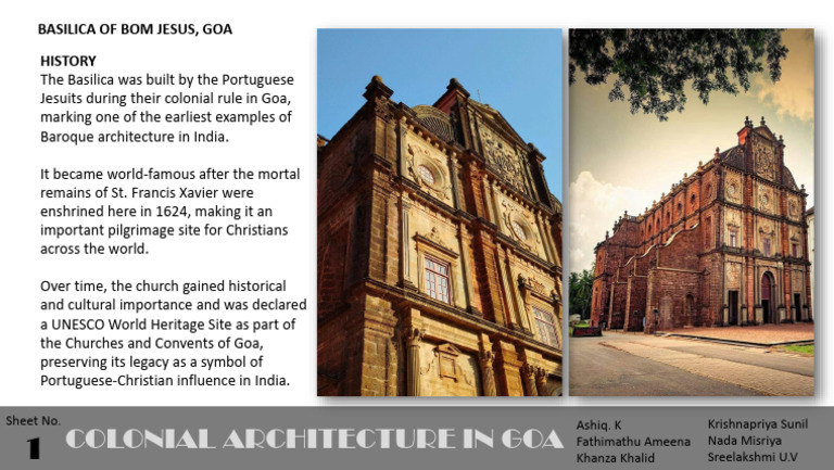 Colonial Architecture in Goa: Basilica of Bom Jesus, Goa History | PDF