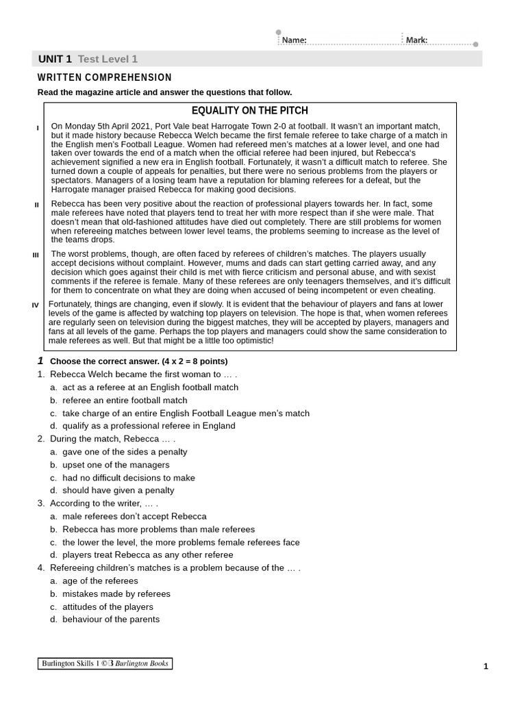 Laura Unit 1 Level 1 Reading | PDF