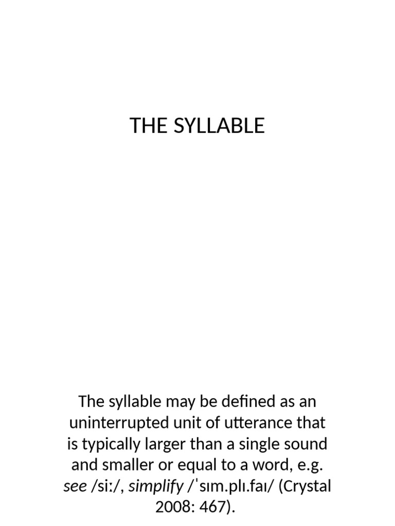 Understanding Syllables and Stress Patterns | PDF | Syllable | Stress ...