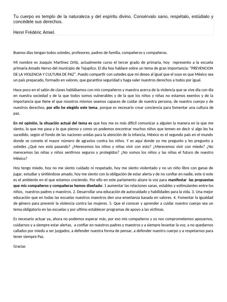 Prevención de la Violencia y Cultura de Paz | PDF