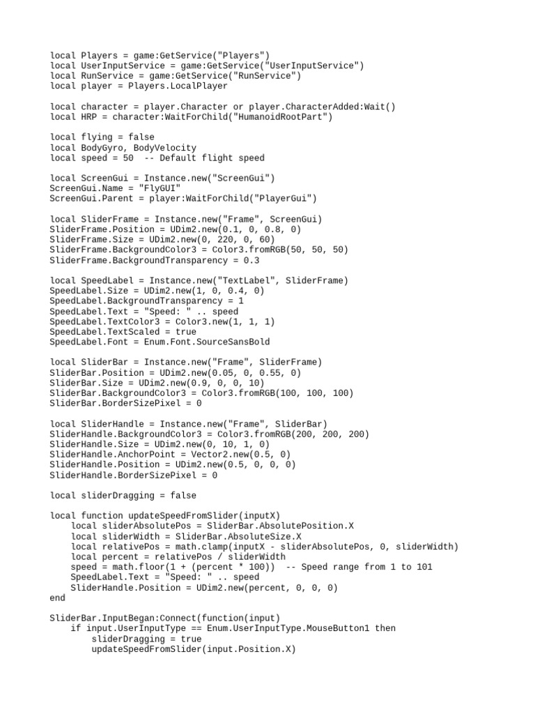 Fly GUI v1: Speed Control Script | PDF