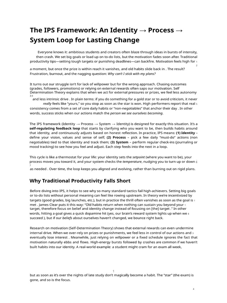IPS Framework for Lasting Change | PDF | Motivational | Motivation