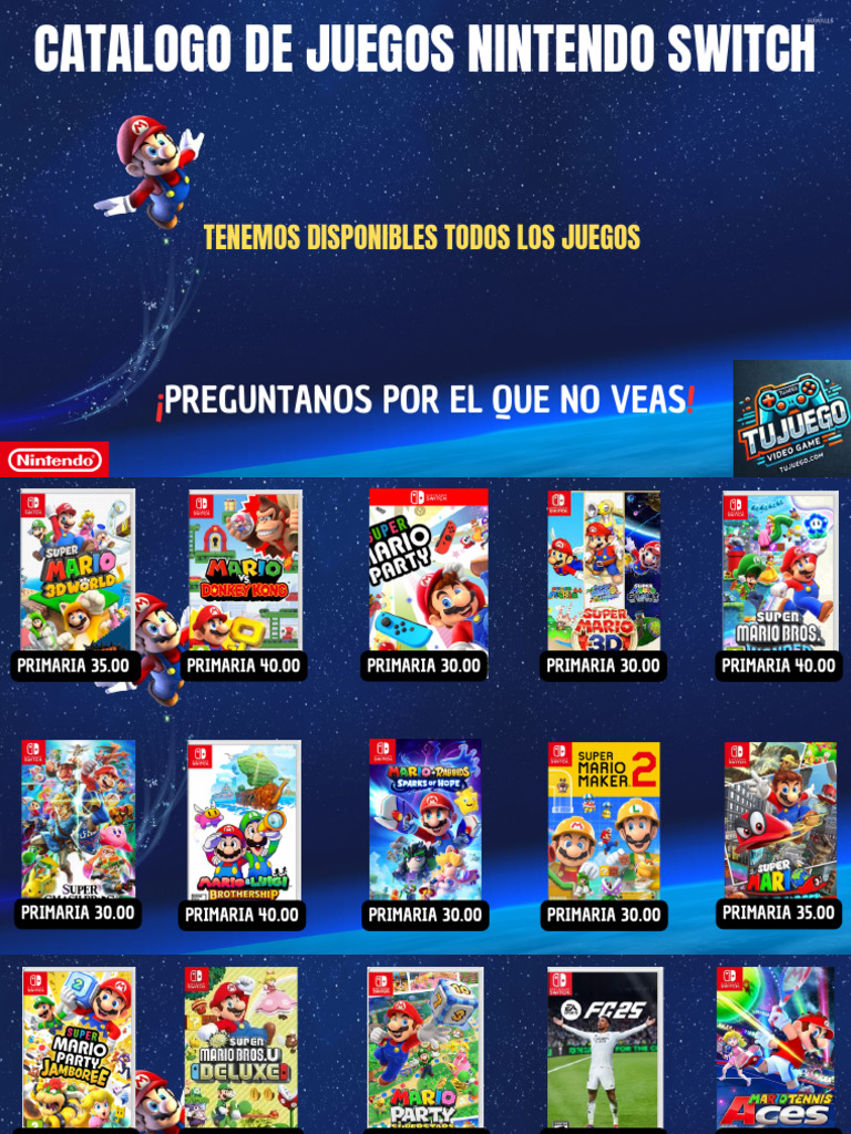 Catálogo de Juegos Nintendo Switch | PDF