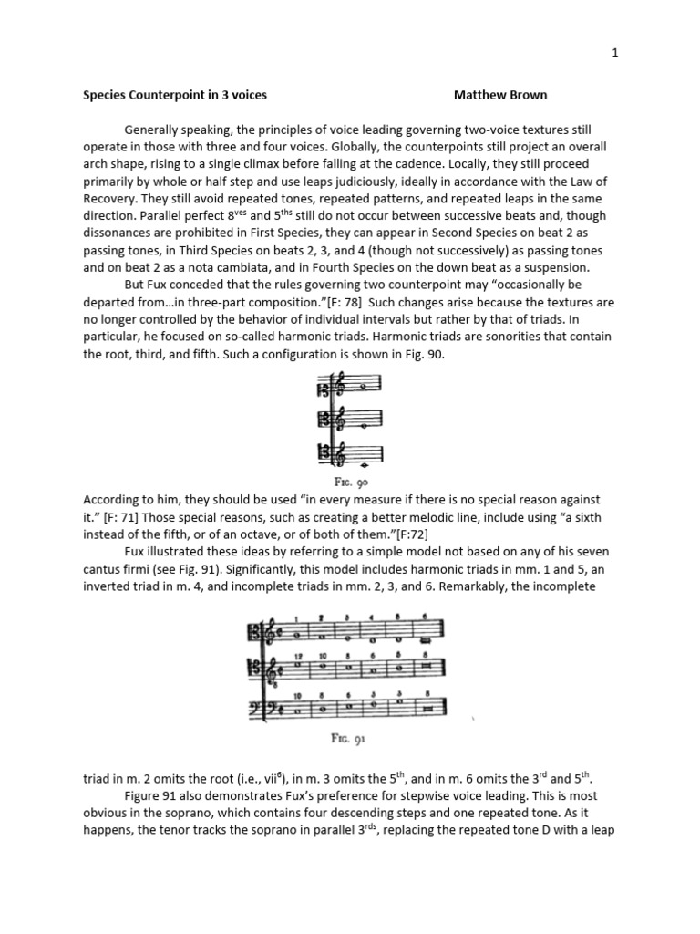 Third Species Counterpoint Guidelines | PDF | Interval (Music ...