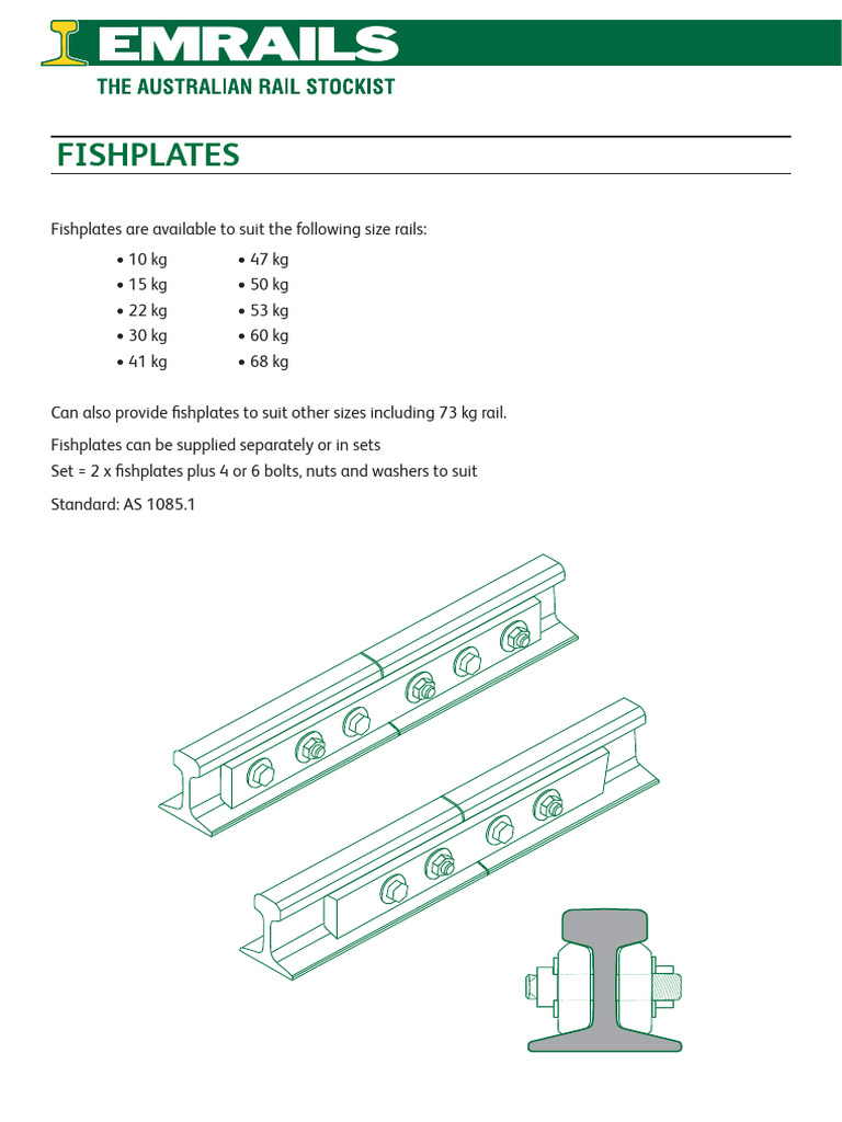 Fishplate Sizes and Specifications | PDF
