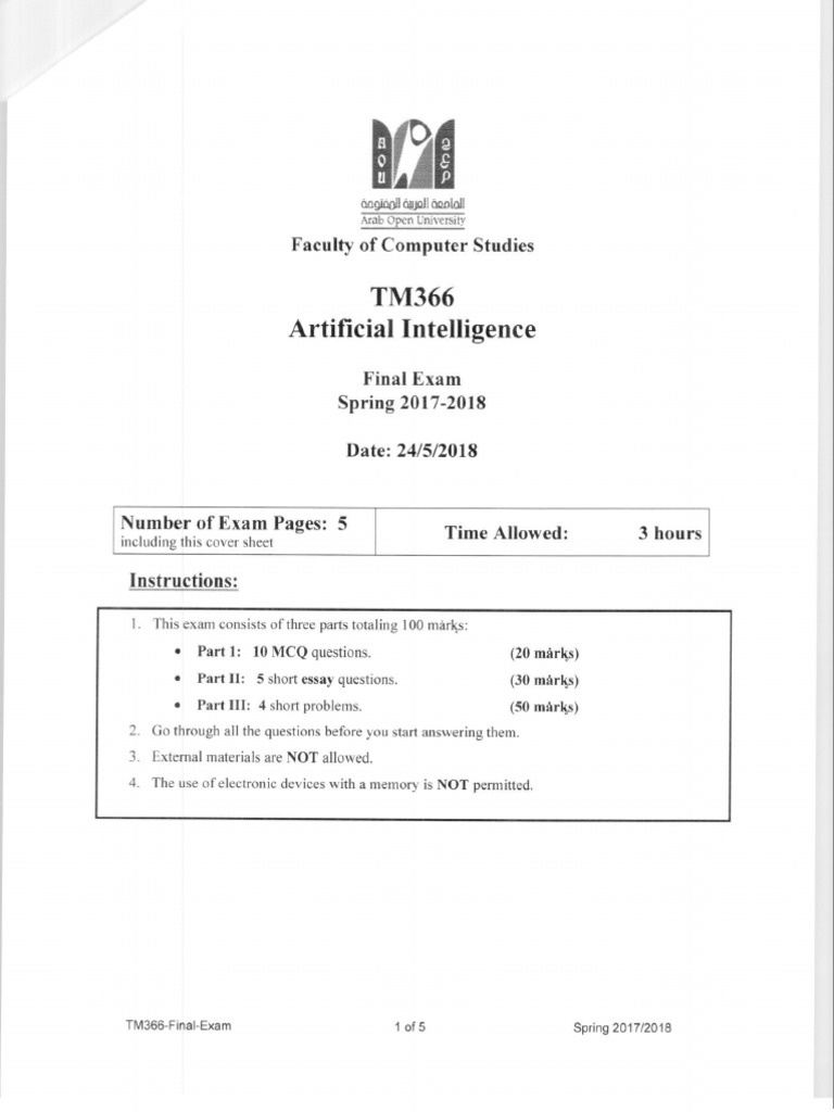 TM366 Final Spring 2018 | PDF