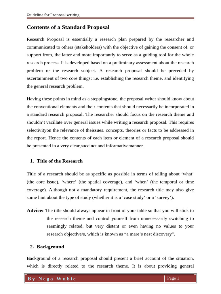Research Proposal Writing Guidelines | PDF | Methodology | Sampling ...