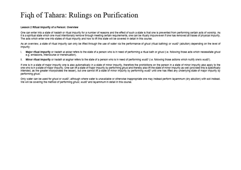 Tahara: Understanding Ritual Purity | PDF