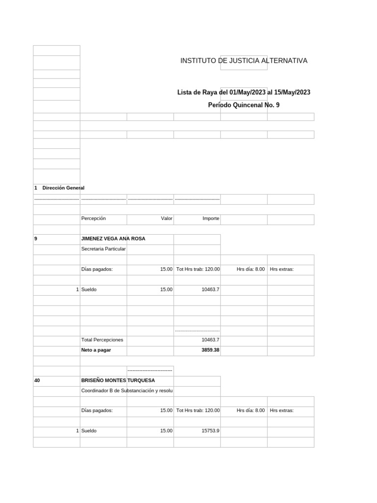 9 Lista de Raya 1er Quinc Mayo 2023 | PDF