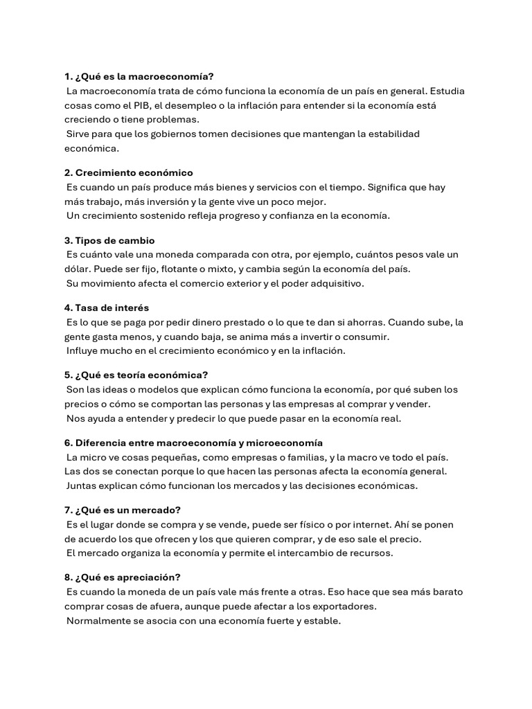 Conceptos Clave de Macroeconomía | PDF | La política monetaria | Inflación