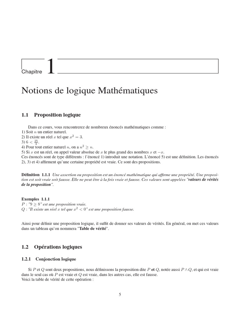 Notions de logique mathématique | PDF | Logique mathématique | Logique