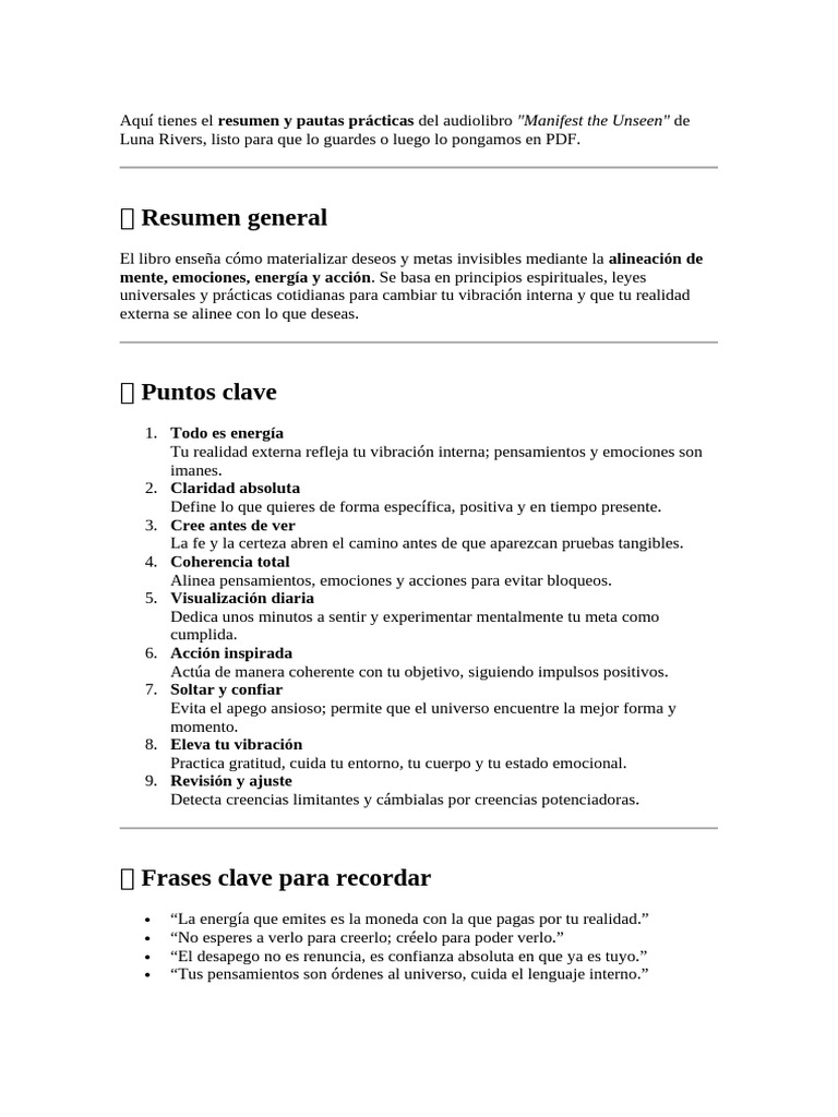 Manifest The Unseen by Luna Rivers PDF