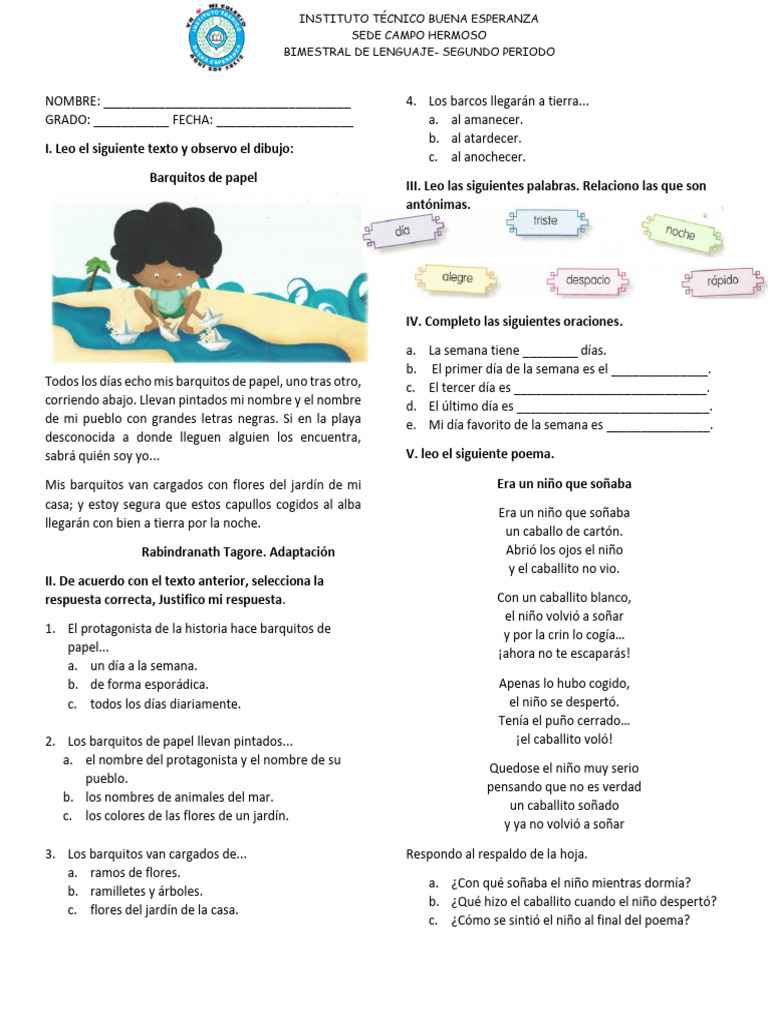 Actividades de Lenguaje para Segundo Grado | PDF