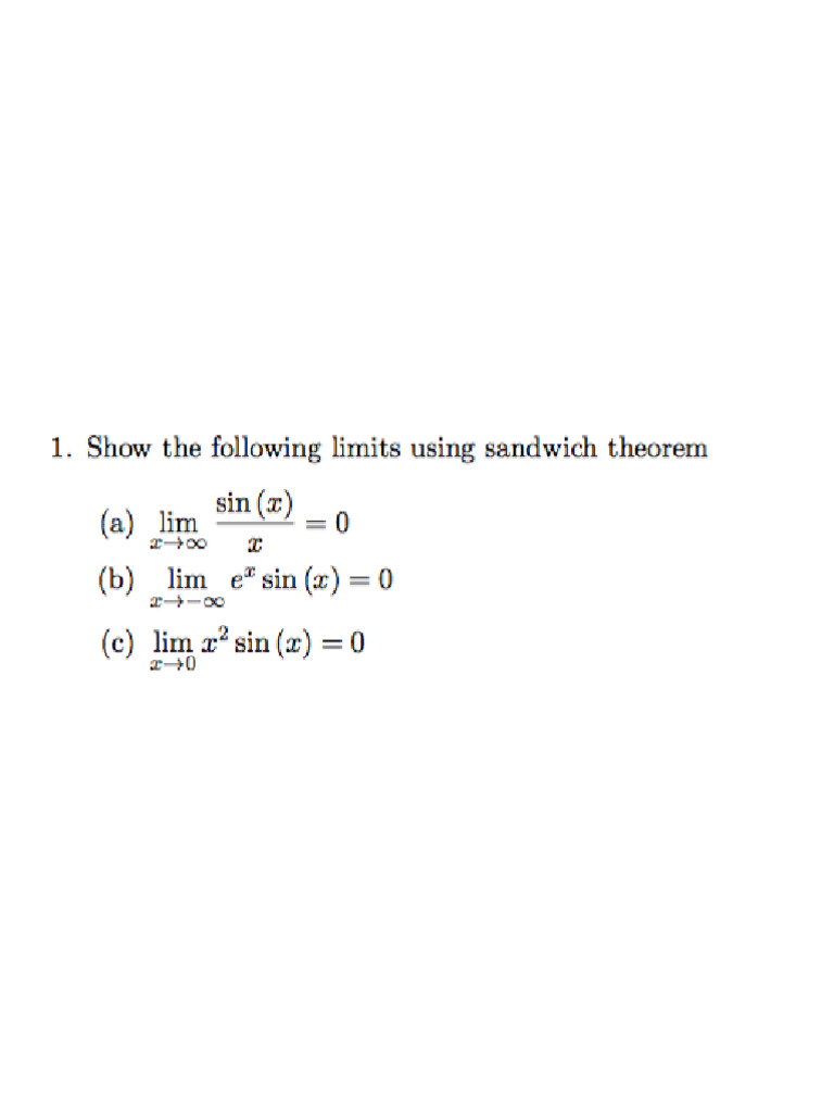 Squeeze Theorem and IVT Practice | PDF