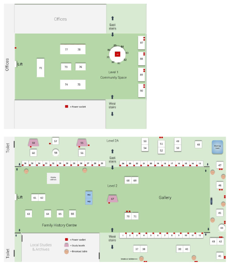 Study Spaces Map - Sutton Central Library | PDF