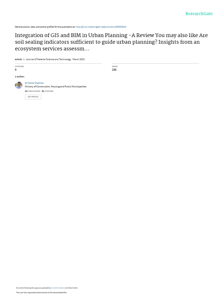 GIS and BIM Integration in Urban Planning | PDF | Geographic ...