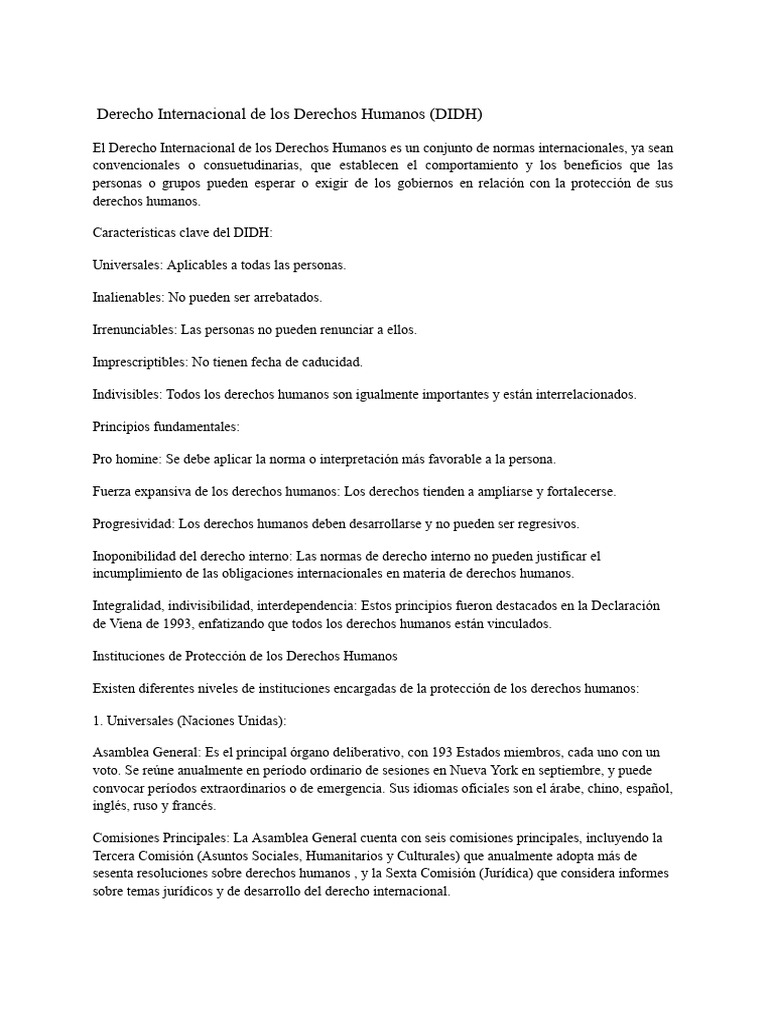 Introducción al Derecho Internacional de los Derechos Humanos | PDF ...
