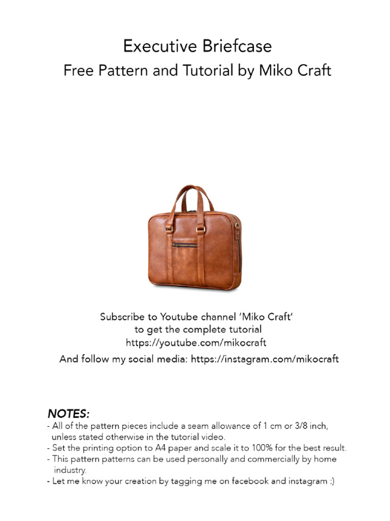 Executive Briefcase - Free Pattern and Tutorial by Miko Craft | PDF