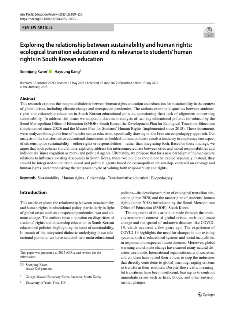 Sustainability and Human Rights in Education | PDF | Sustainability ...