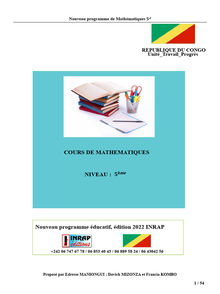 Nouveau programme de Mathématiques 5e | PDF | Arithmétique | Théorie ...