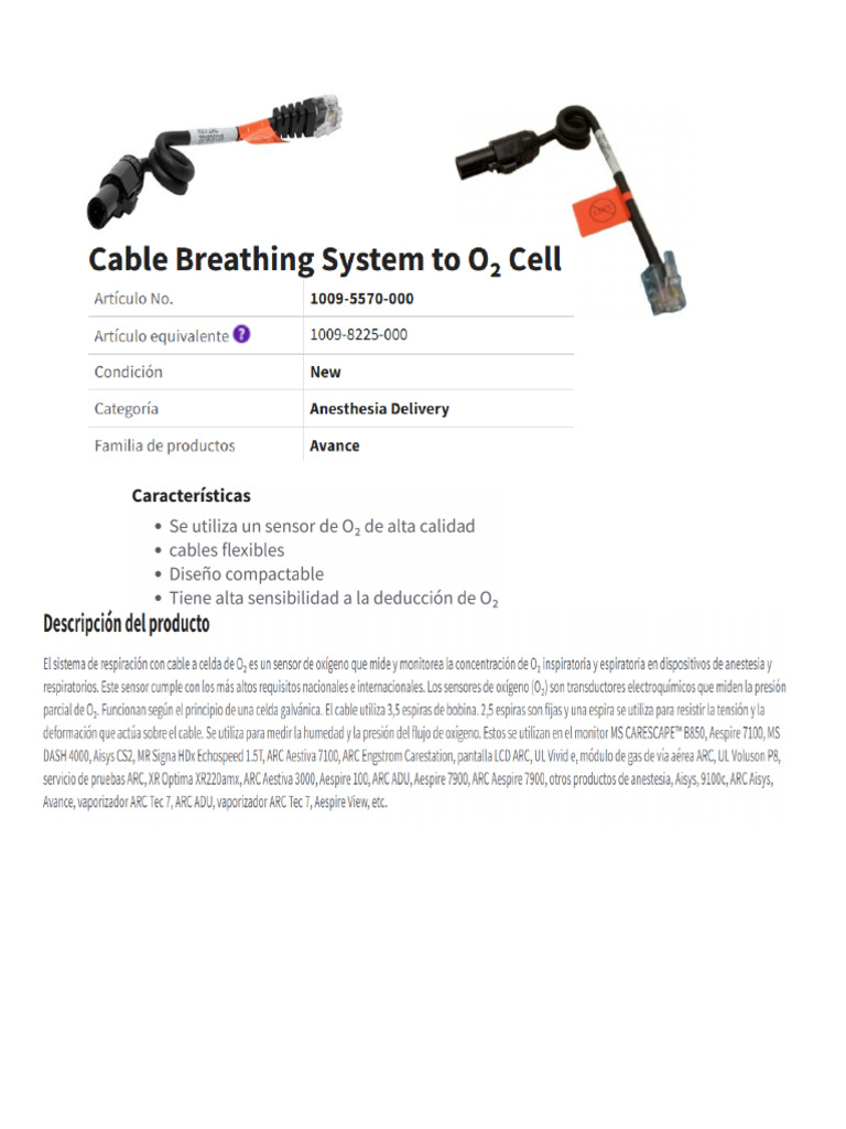 Literatura - Cable de O2 | PDF