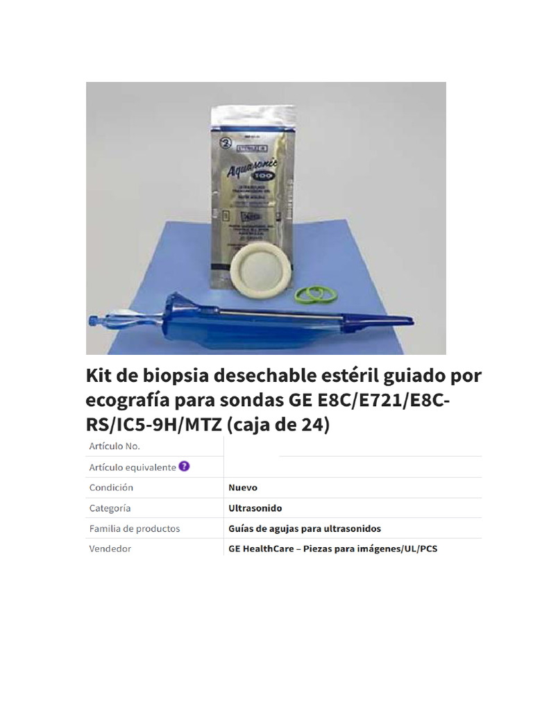 Literatura - Kit de Biopsia TX Endocavitario | PDF