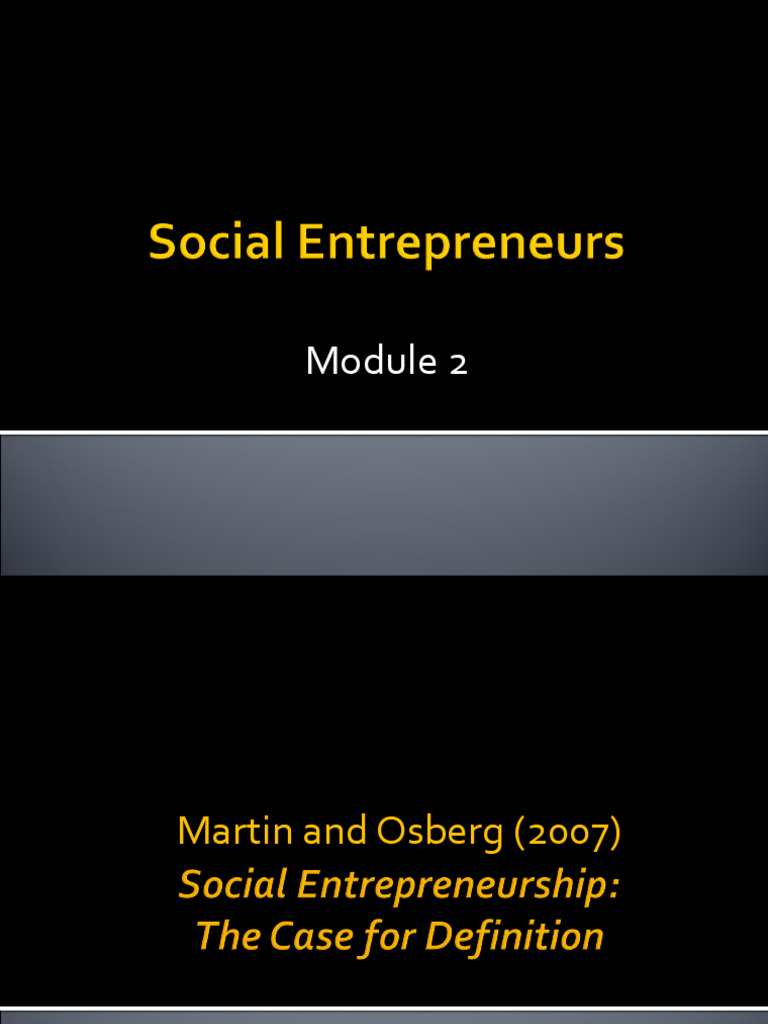 Social Entrepreneurship and Innovation Insights | PDF ...