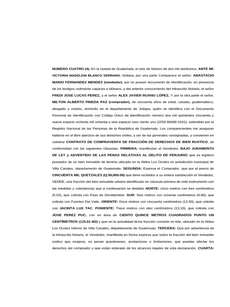 Contrato de Compraventa en Guatemala | PDF | Guatemala
