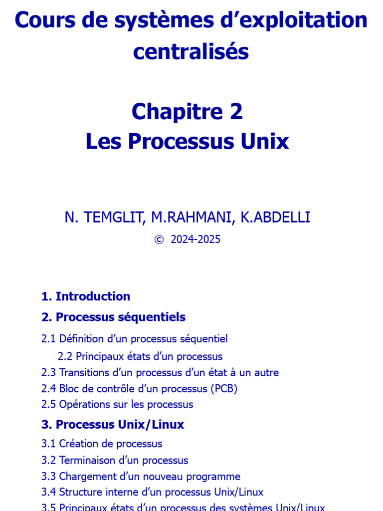 Processus Unix : Concepts et Fonctionnalités | PDF | Programmation ...