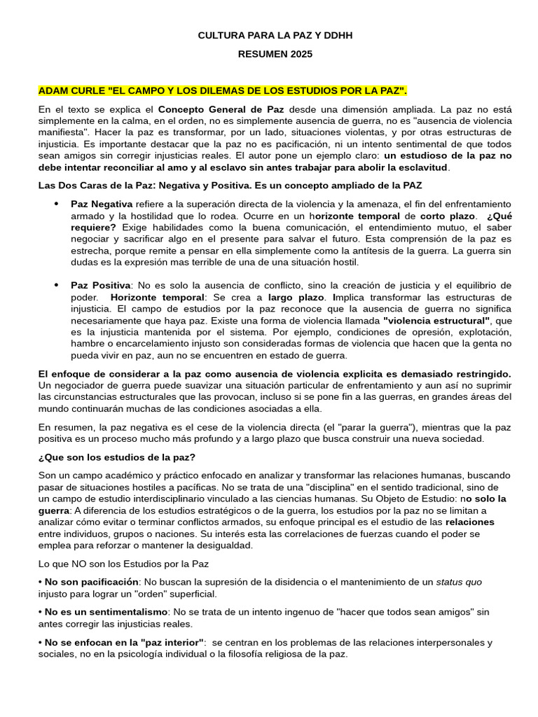 Cultura de Paz y Derechos Humanos 2025 | PDF | Derechos humanos ...