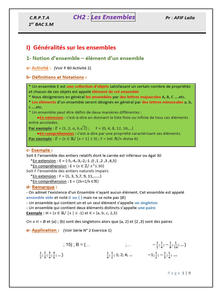 Introduction aux Ensembles Mathématiques | PDF | Ensemble ...
