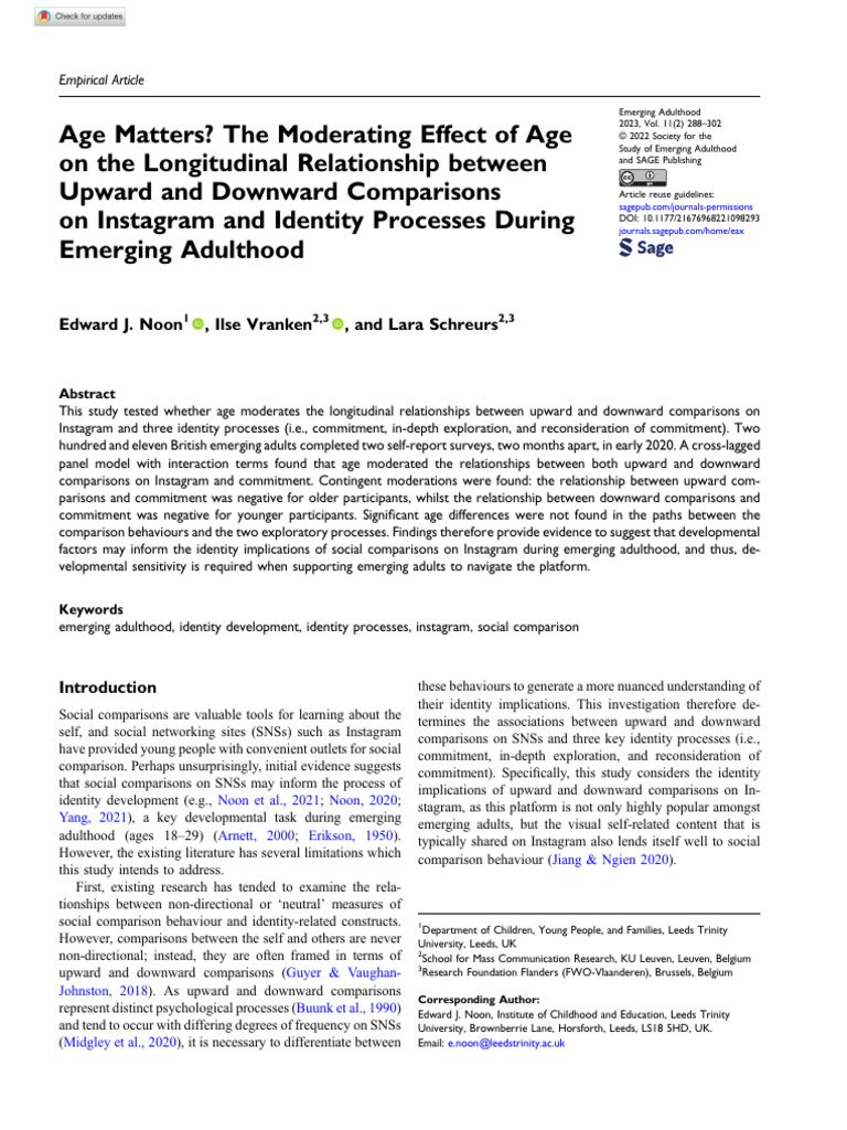 Noon Et Al 2022 Age Matters The Moderating Effect of Age On The ...