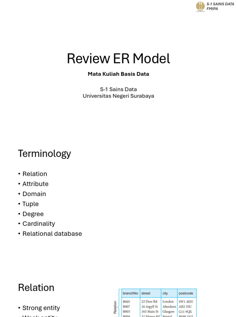 Review ER Model | PDF