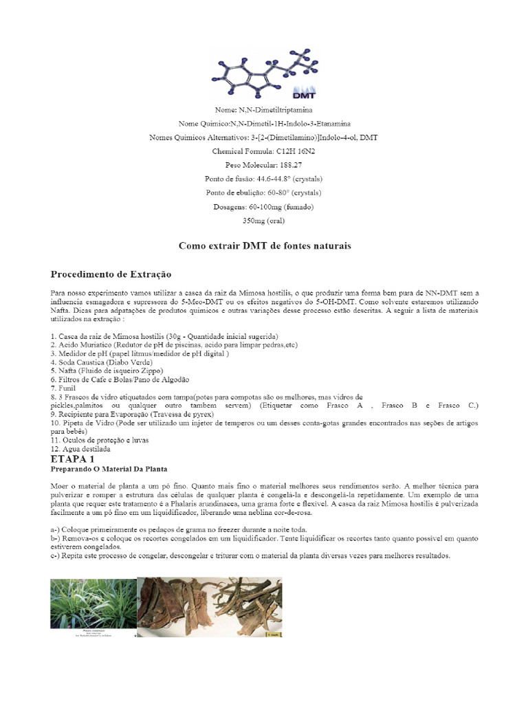 Como Extrair DMT de Fontes Naturais - PDF | PDF