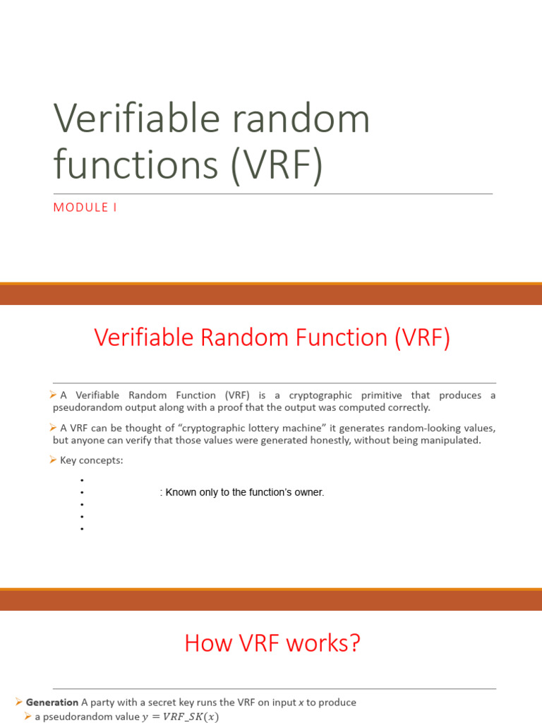 Understanding Verifiable Random Functions | PDF | Cryptography | Algorithms
